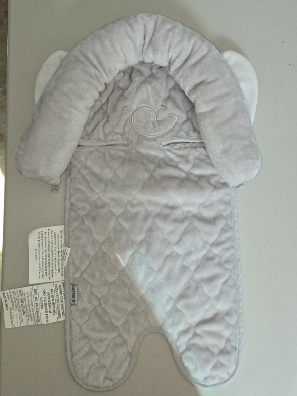 Infant elephant car seat insert